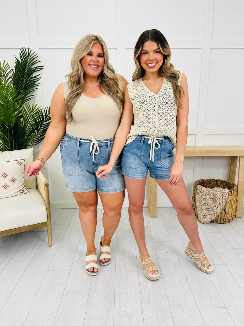 Judy Blue Pulling Strings Jogger Shorts