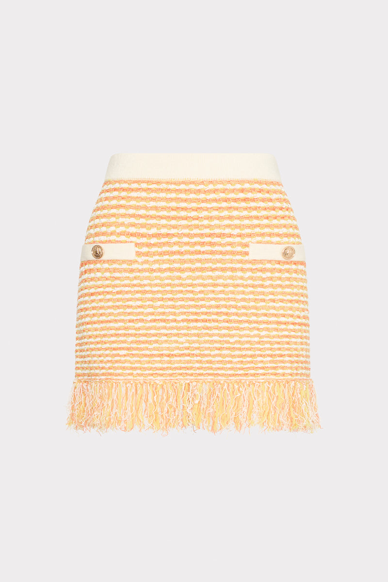 Kali Textured Fringe Knit Mini Skirt
