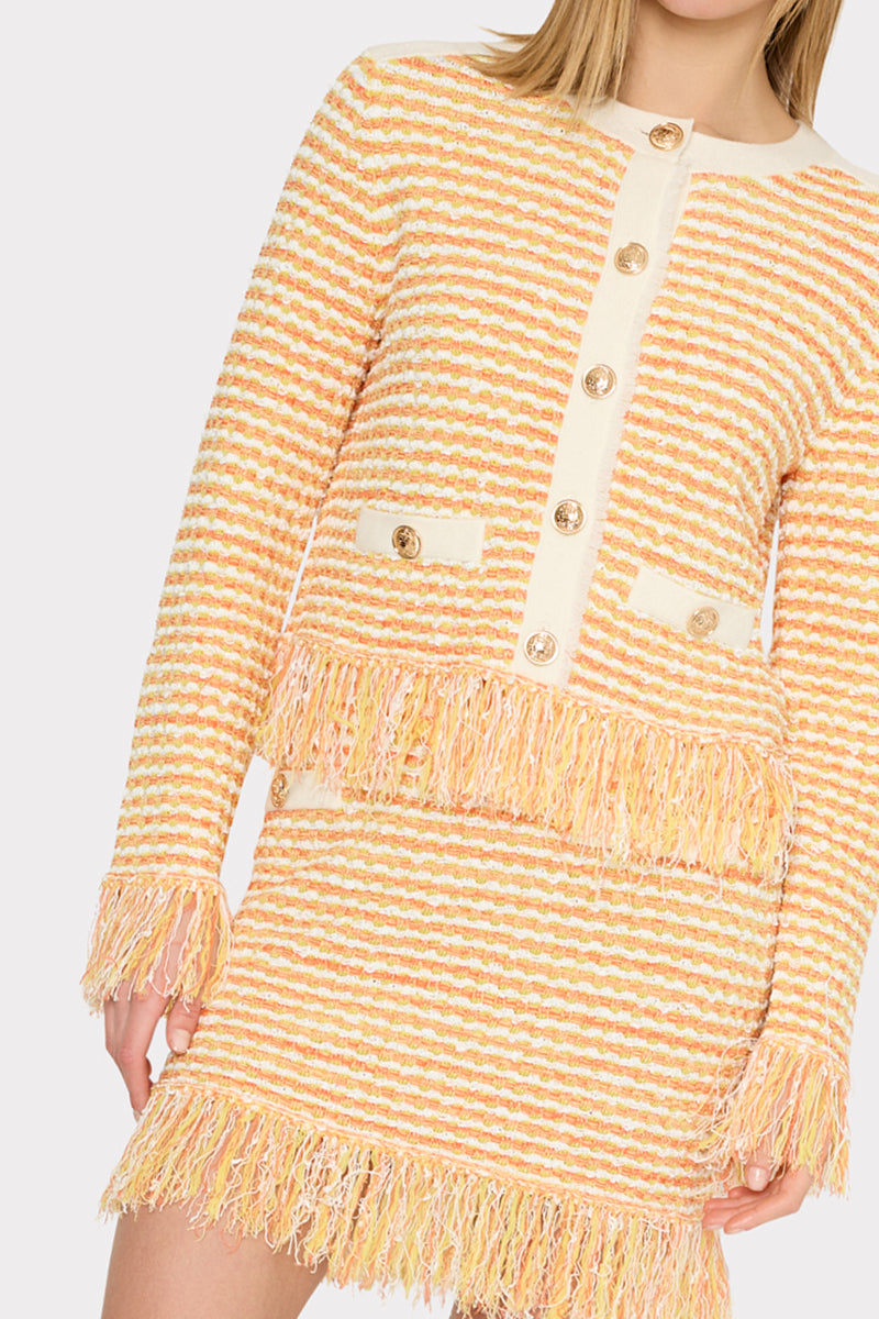 Kali Textured Fringe Knit Mini Skirt