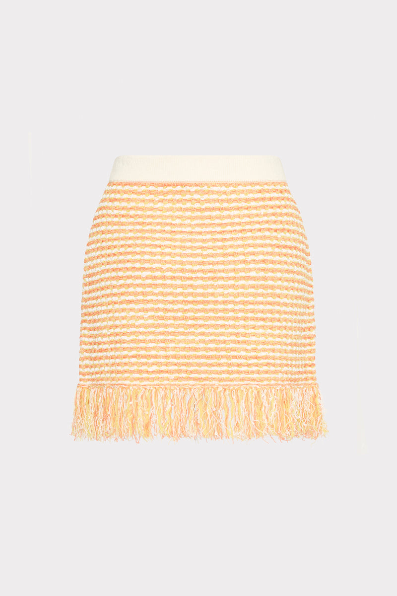 Kali Textured Fringe Knit Mini Skirt