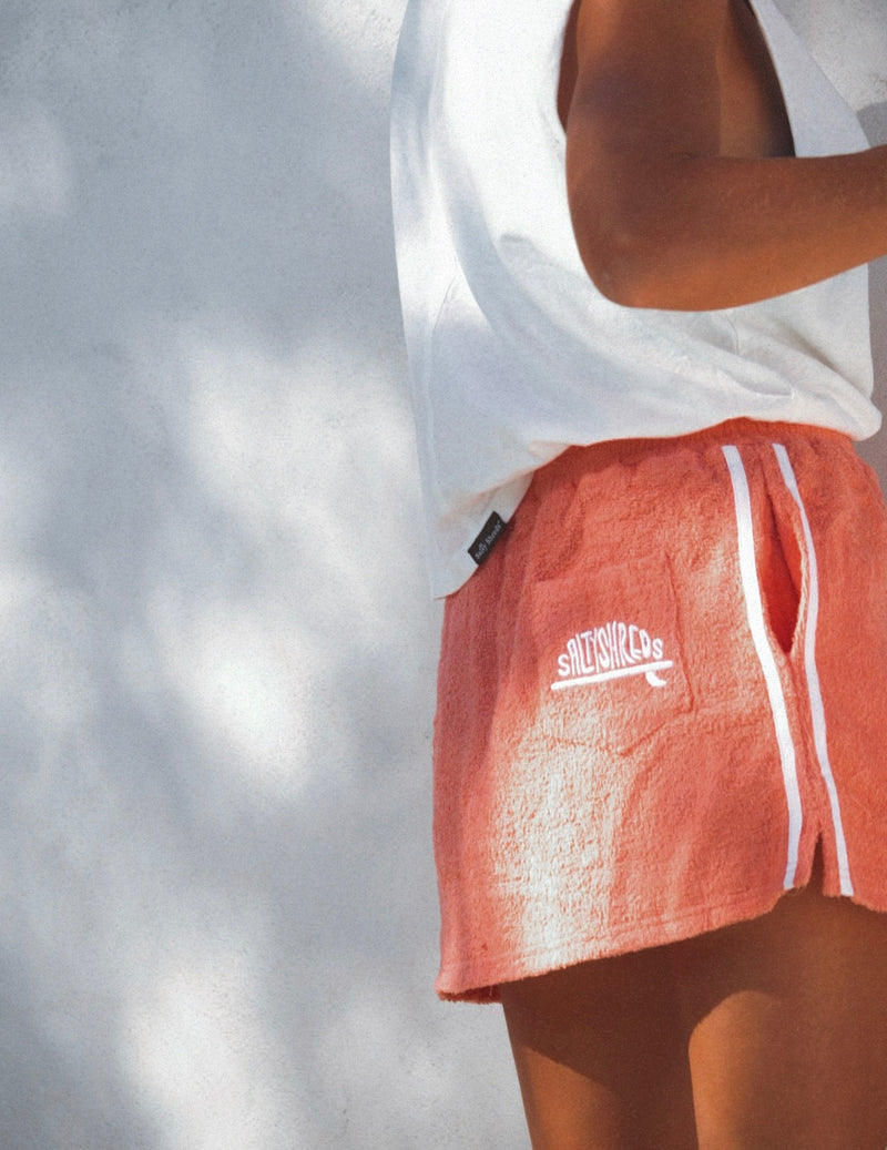 Retro sunseeker summer towel skirt - Coral- Ladies