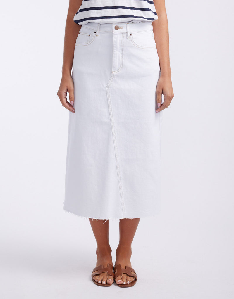Saskia Denim Skirt - White