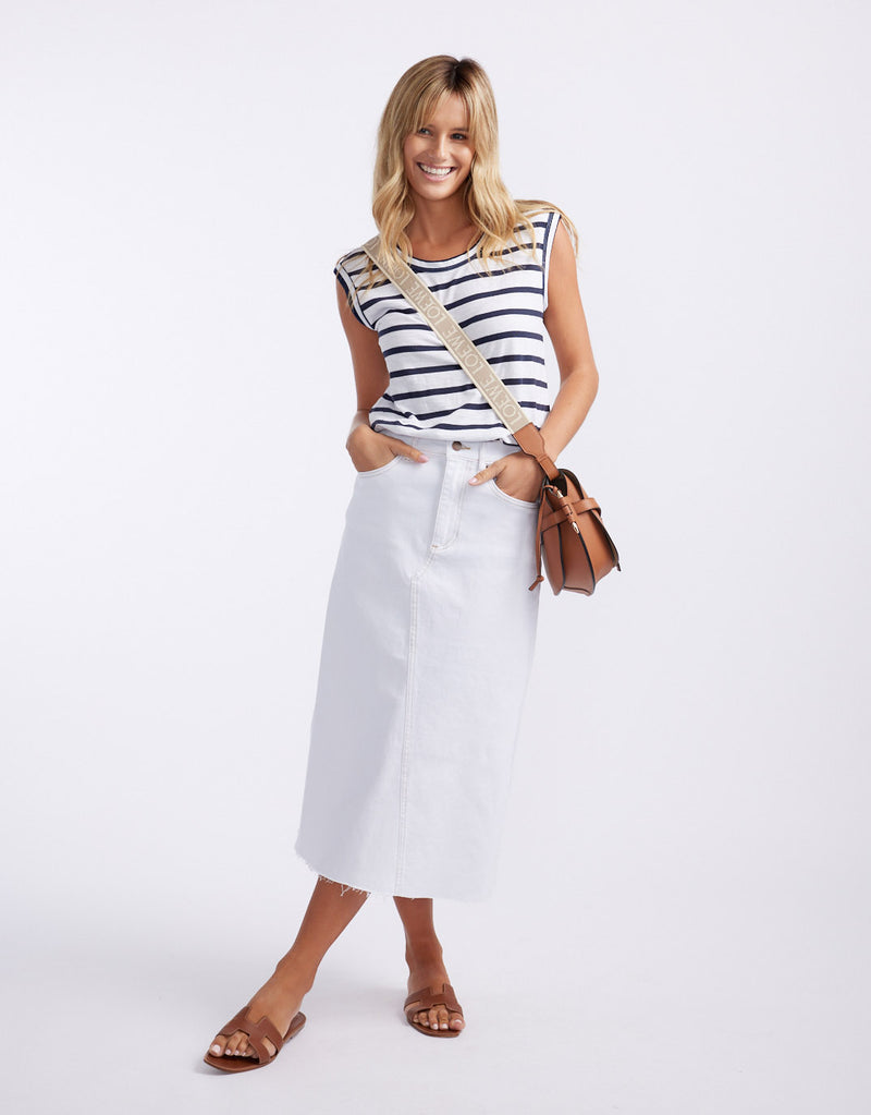 Saskia Denim Skirt - White