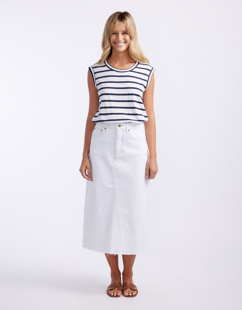 Saskia Denim Skirt - White
