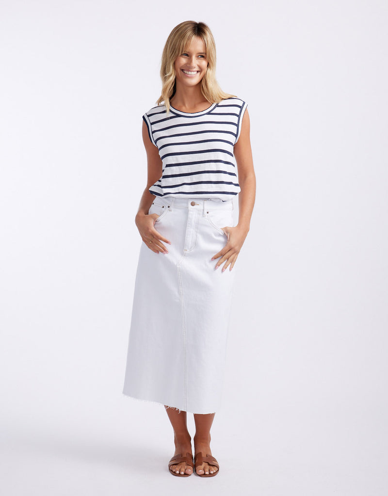 Saskia Denim Skirt - White