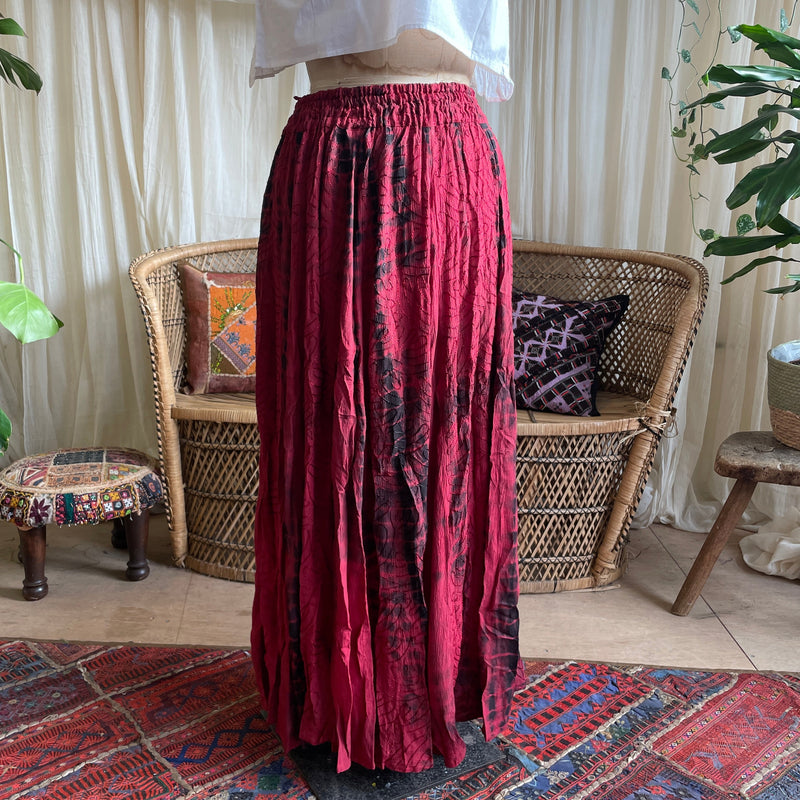 Embroidered Tie Dye Maxi Skirt