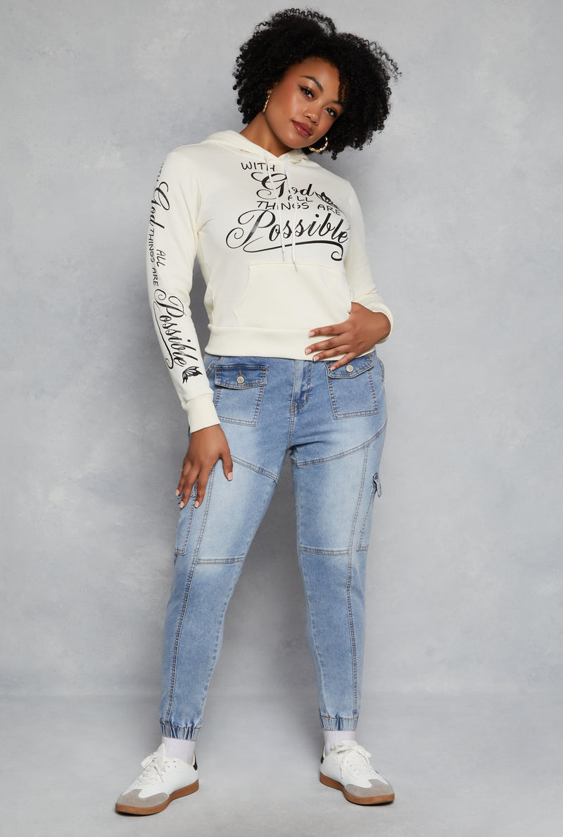 Plus Size All Things Are Possible Hooded Sweatshirt