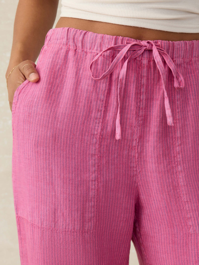 Laidback Linen Pant - Ibis Rose Stripe