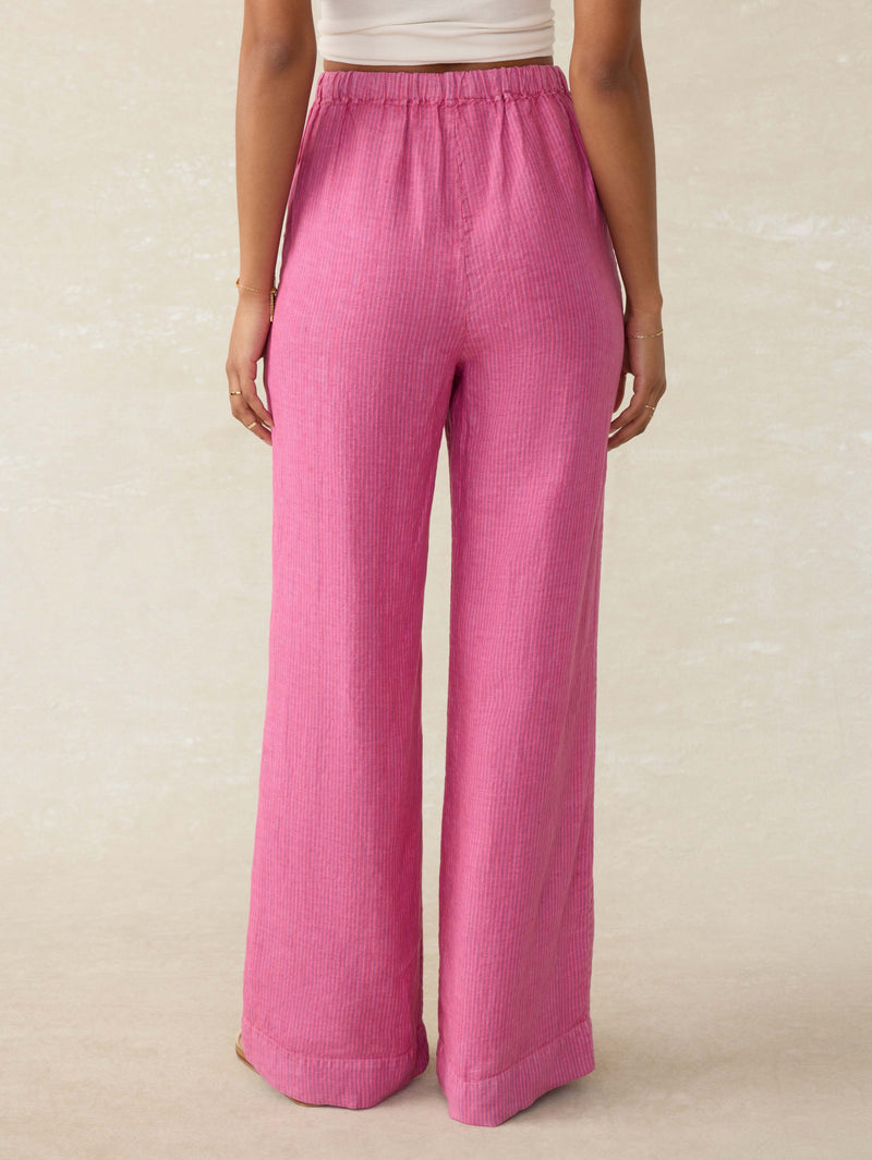 Laidback Linen Pant - Ibis Rose Stripe