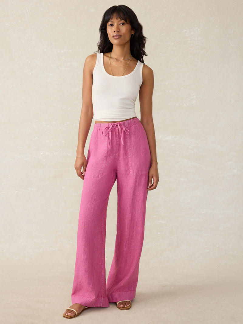 Laidback Linen Pant - Ibis Rose Stripe
