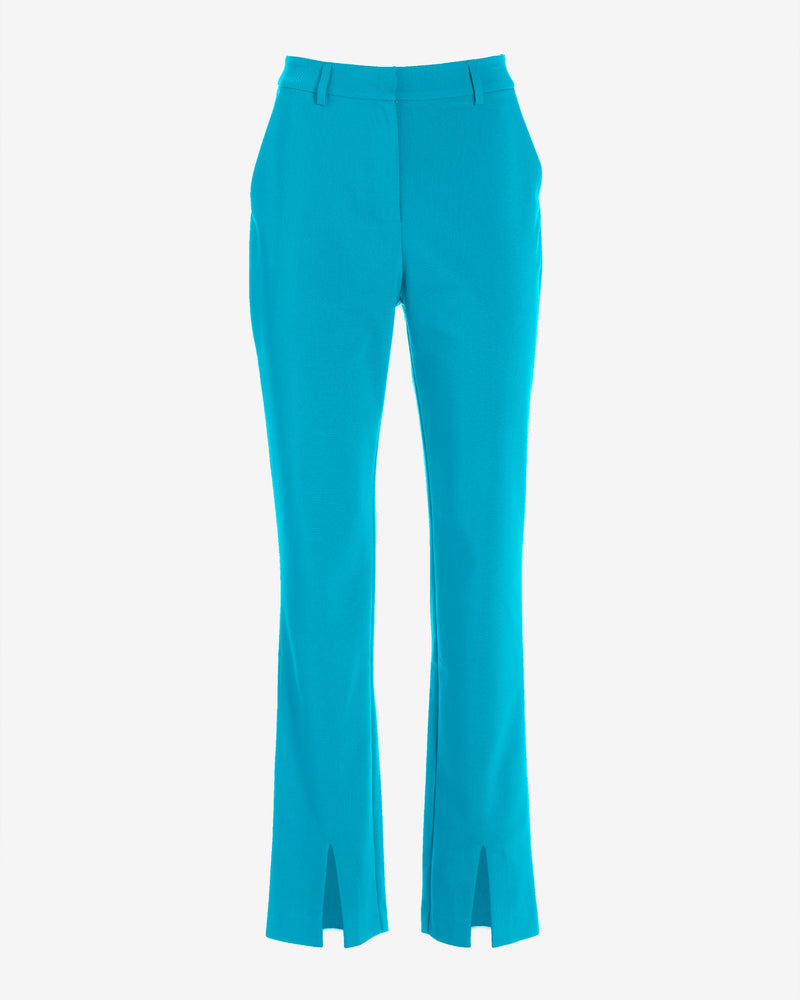 Newport Modern Slim Straight Leg Slit Front Trouser Pant Scuba Blue