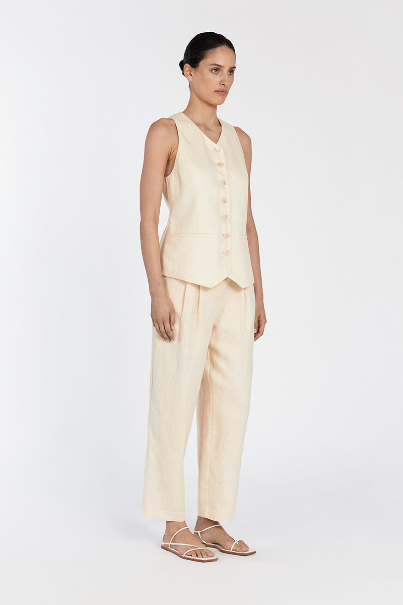 BILLY LEMON LINEN TAPERED PANT