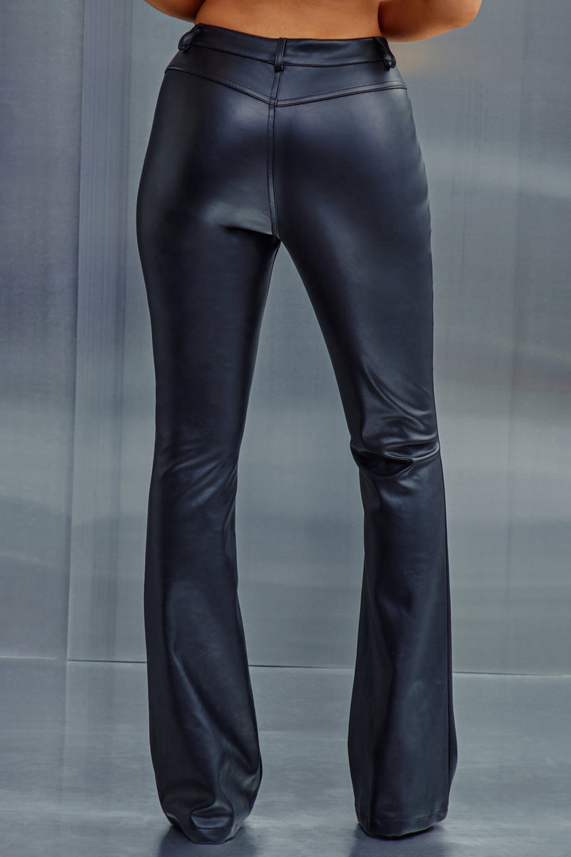Presley Faux Leather Pant - Black