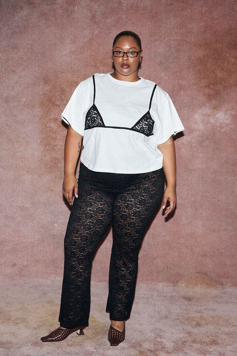 Black Rose Lace Pants