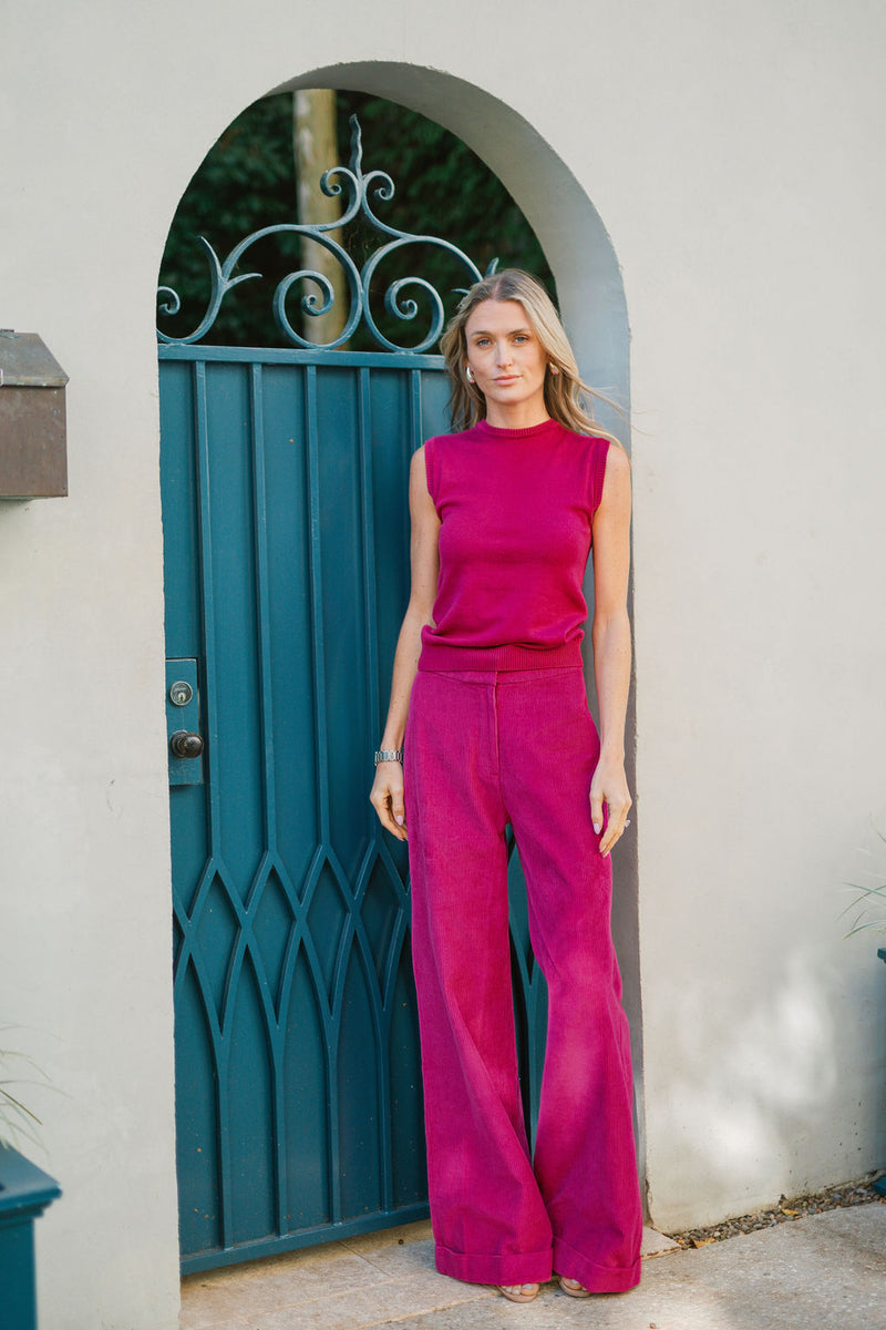 Julia Pant Cord - Magenta