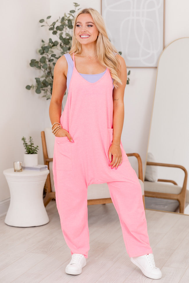 Day In The Life Neon Pink Jumpsuit FINAL SALE