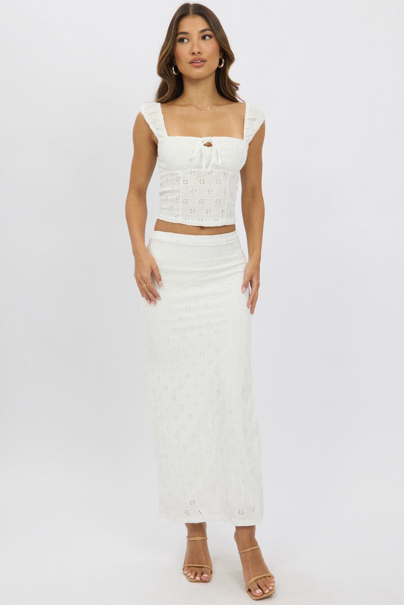 White Eyelet Top Sleeveless