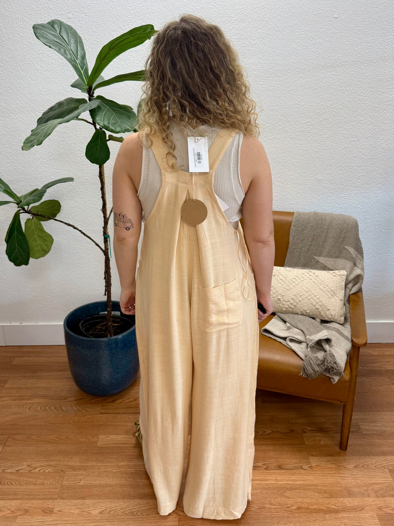 Oatmeal Pocket Slub Jumpsuit