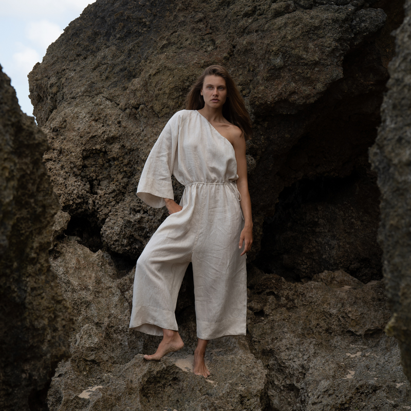 ATHENA - NATURAL Linen Jumpsuit