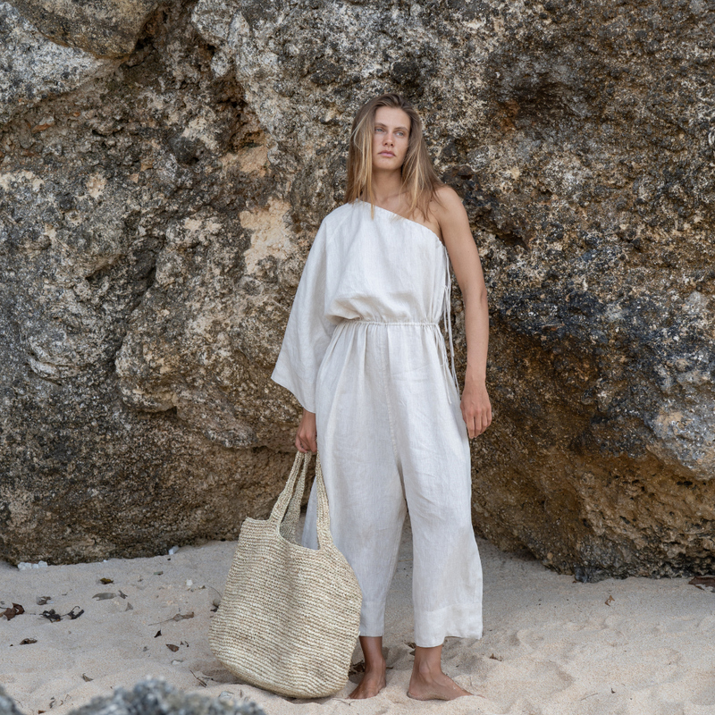 ATHENA - NATURAL Linen Jumpsuit