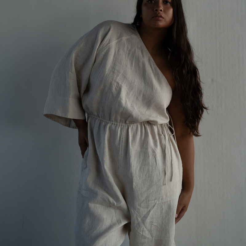 ATHENA - NATURAL Linen Jumpsuit