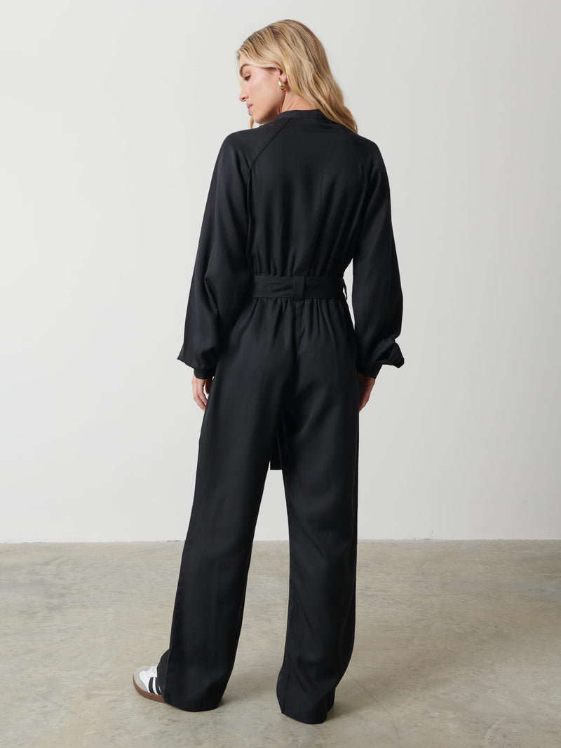 Brooke Belted Jumpsuit - Black
