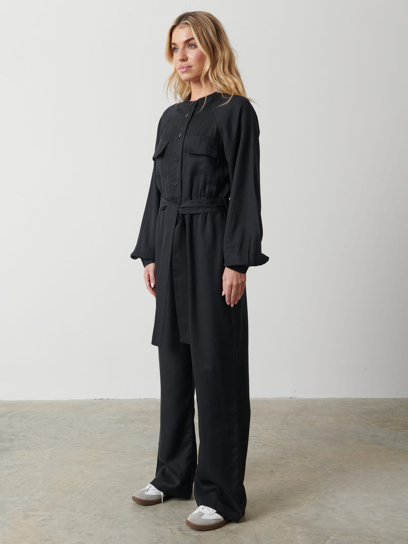 Brooke Belted Jumpsuit - Black