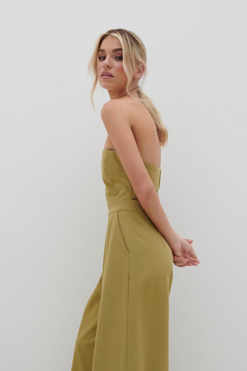 Campbell Bandeau Jumpsuit - Tarragon Green