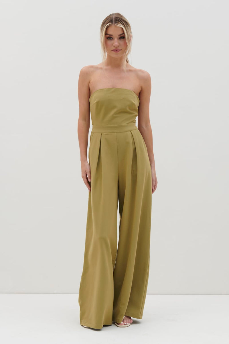 Campbell Bandeau Jumpsuit - Tarragon Green