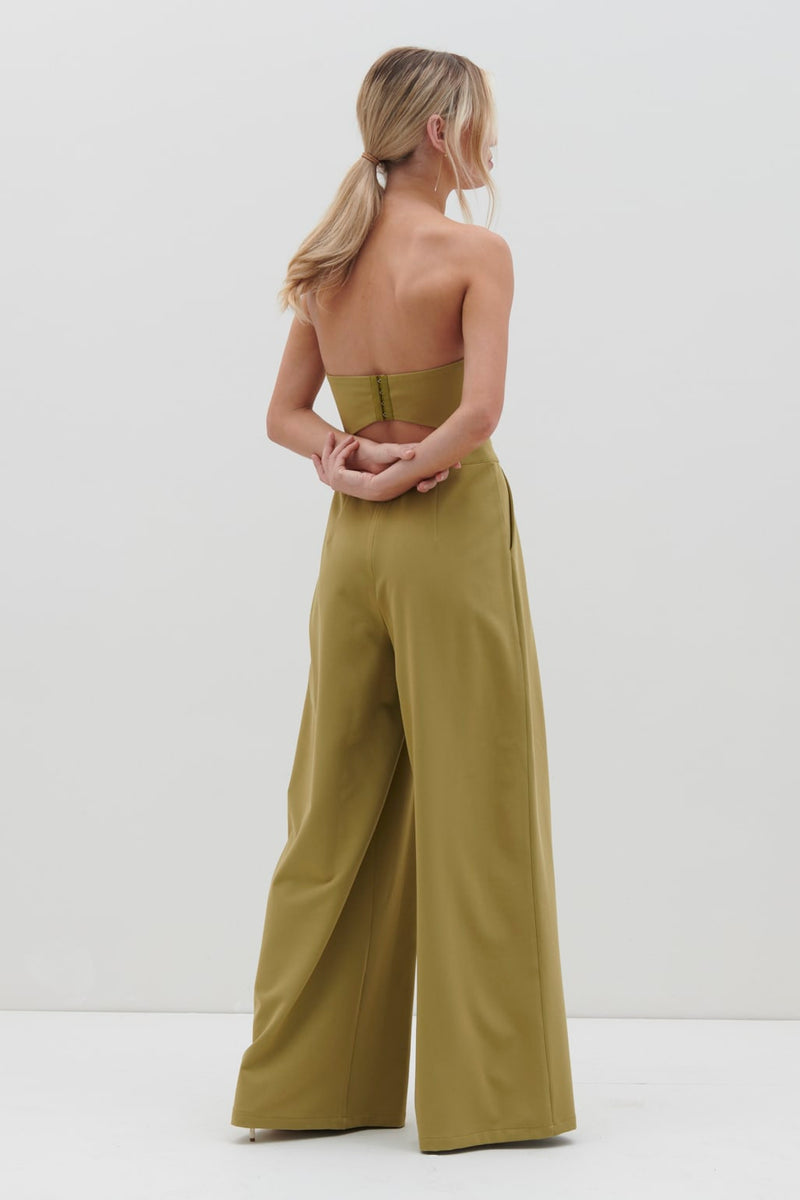 Campbell Bandeau Jumpsuit - Tarragon Green
