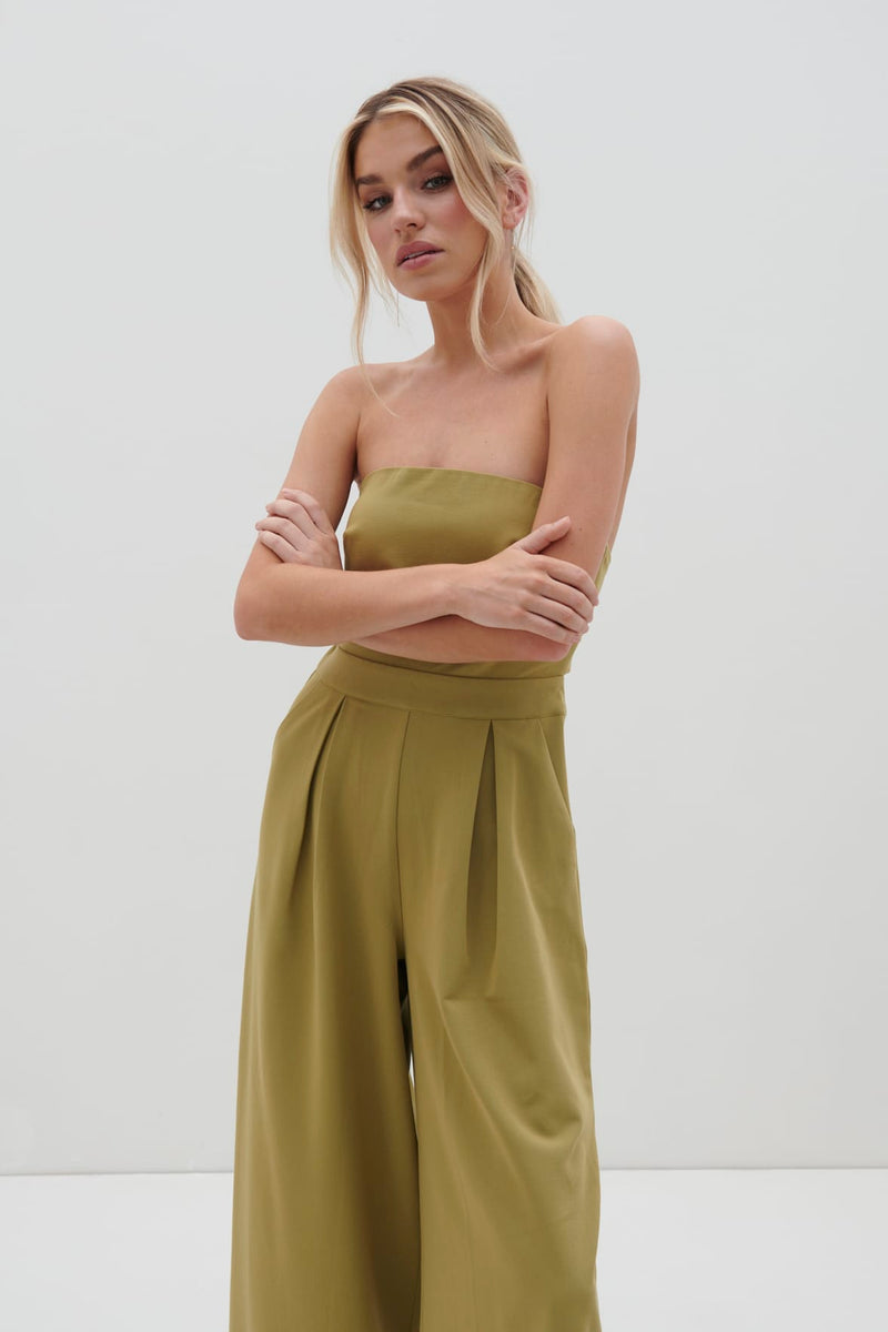 Campbell Bandeau Jumpsuit - Tarragon Green