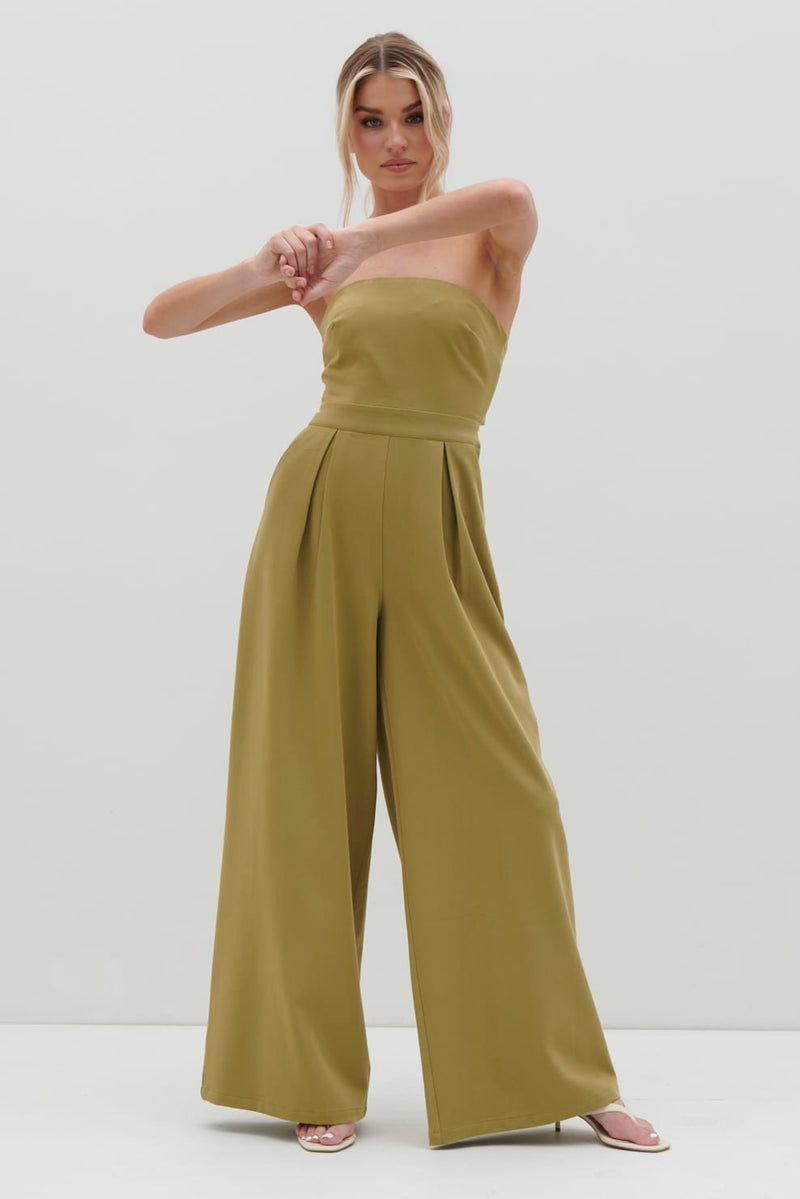 Campbell Bandeau Jumpsuit - Tarragon Green
