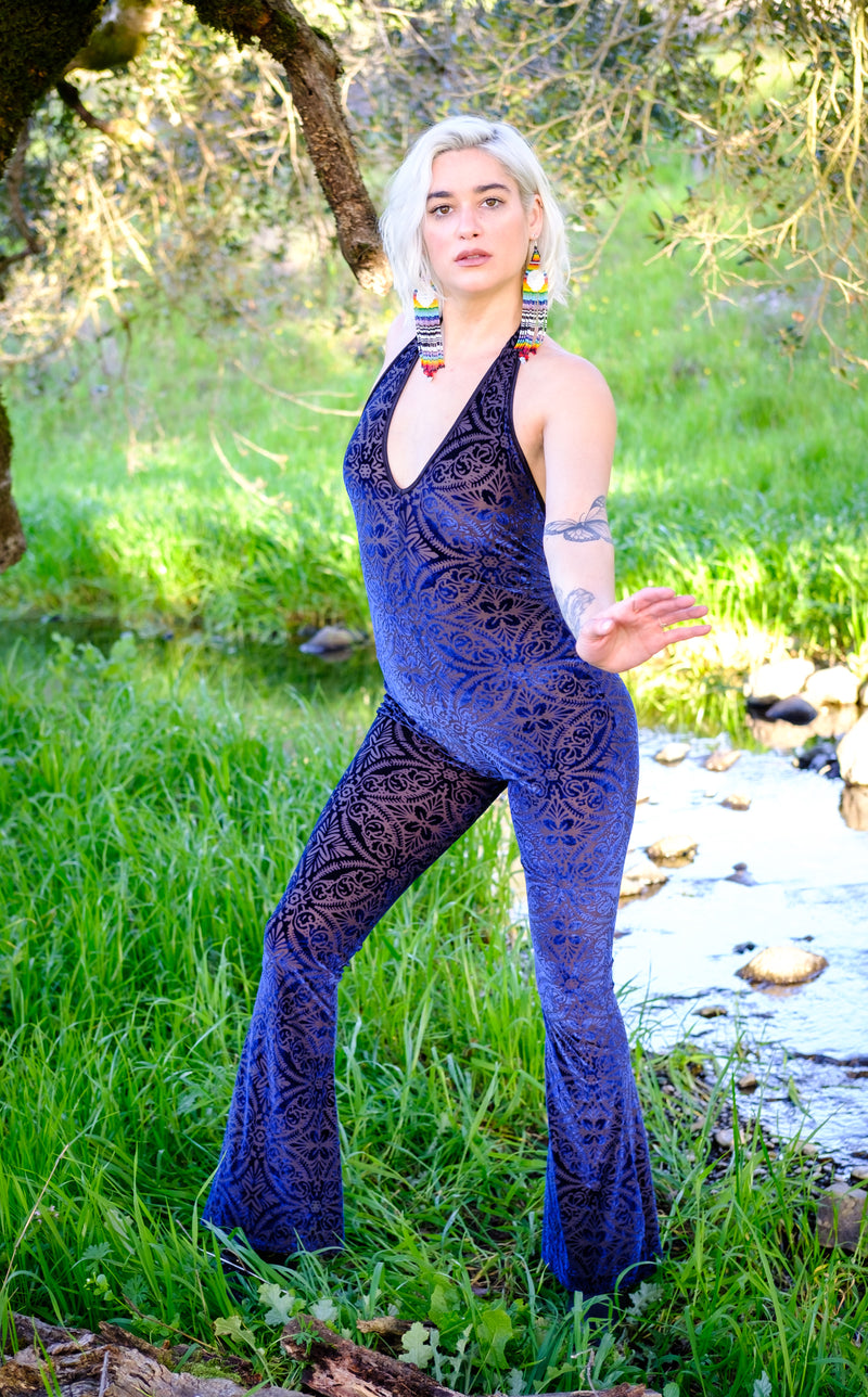 Ocean Burnout Velvet Liberty Onesie
