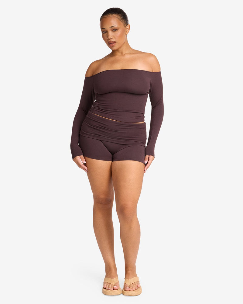 Foldover Yoga Short | Espresso