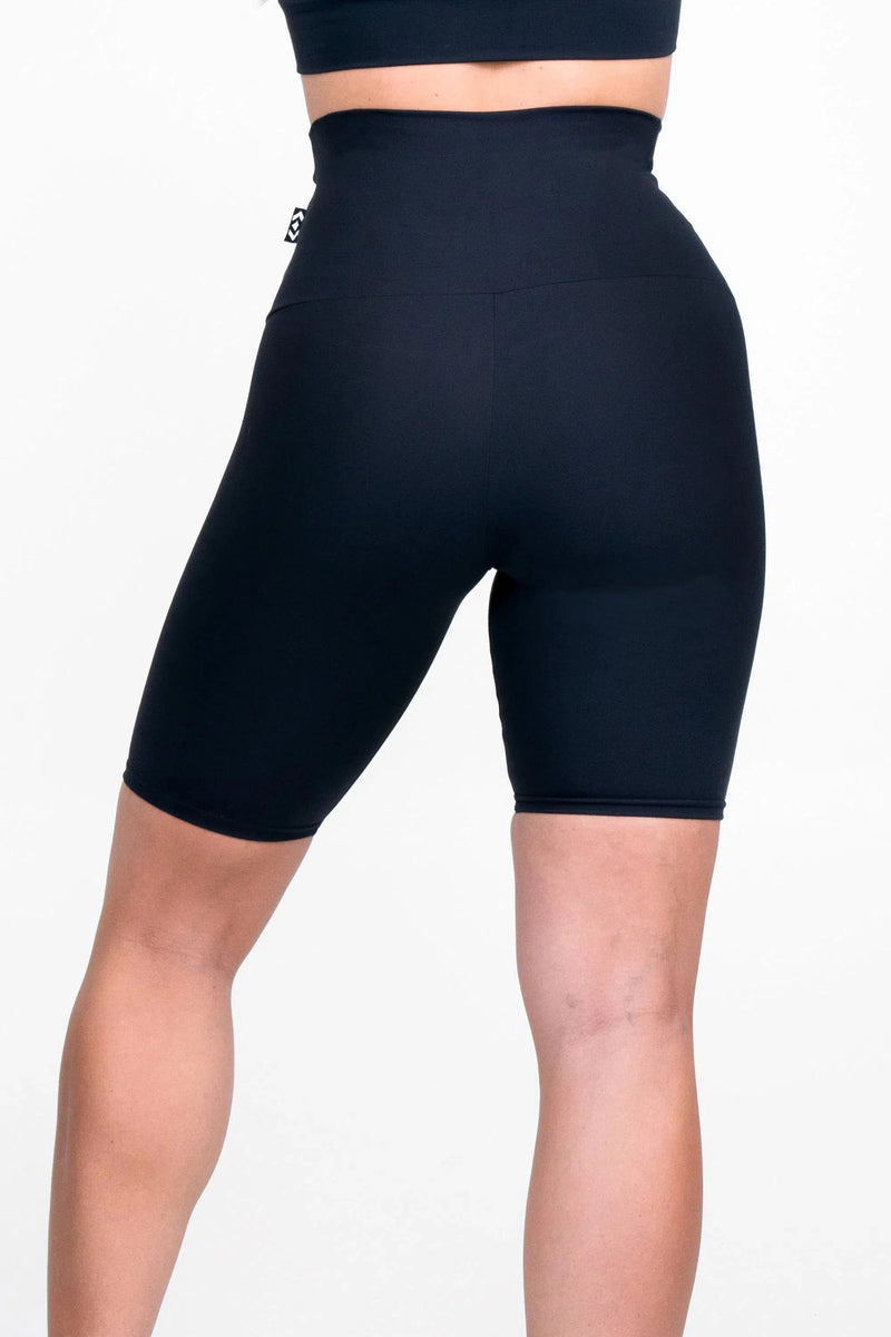 Body Contouring Extra High Waisted Long Shorts - Black