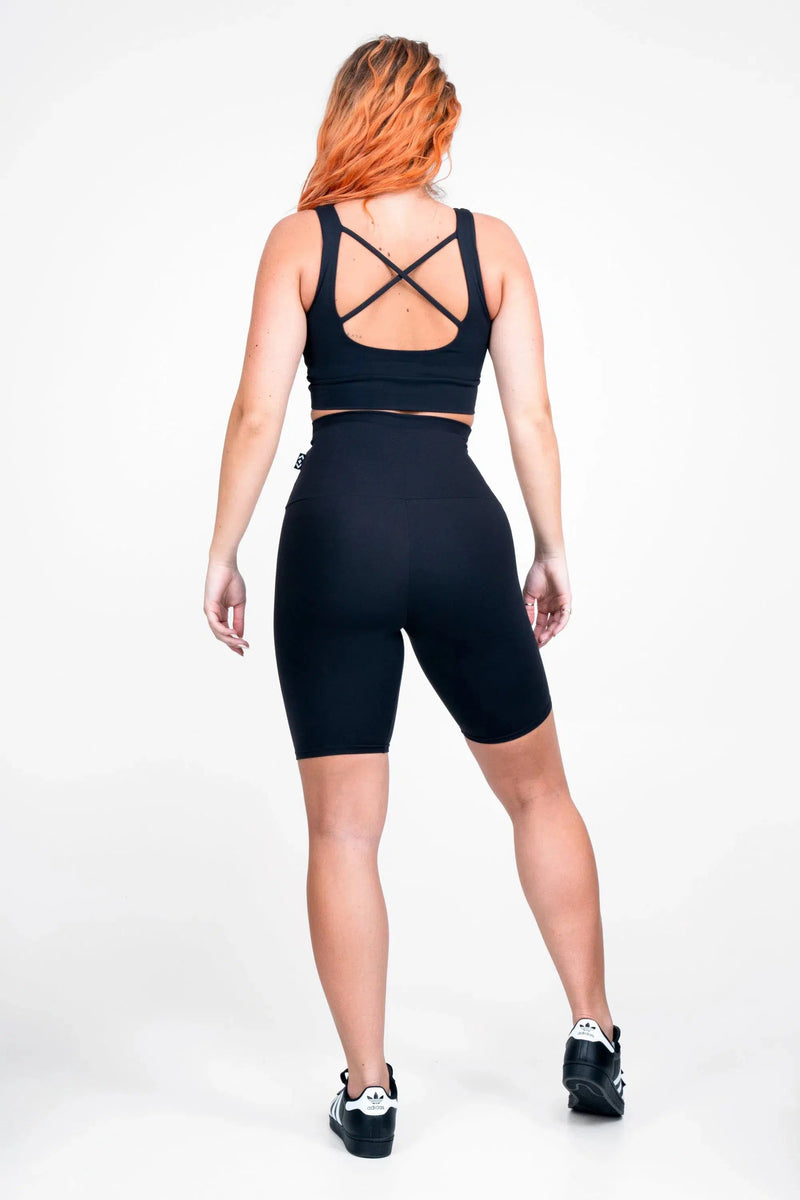 Body Contouring Extra High Waisted Long Shorts - Black