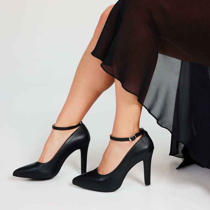 Maya Leather High Heel Pointed Toe Pumps