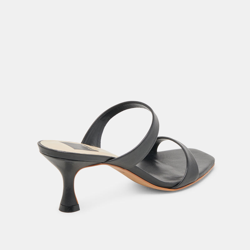 GENORA HEELS BLACK LEATHER
