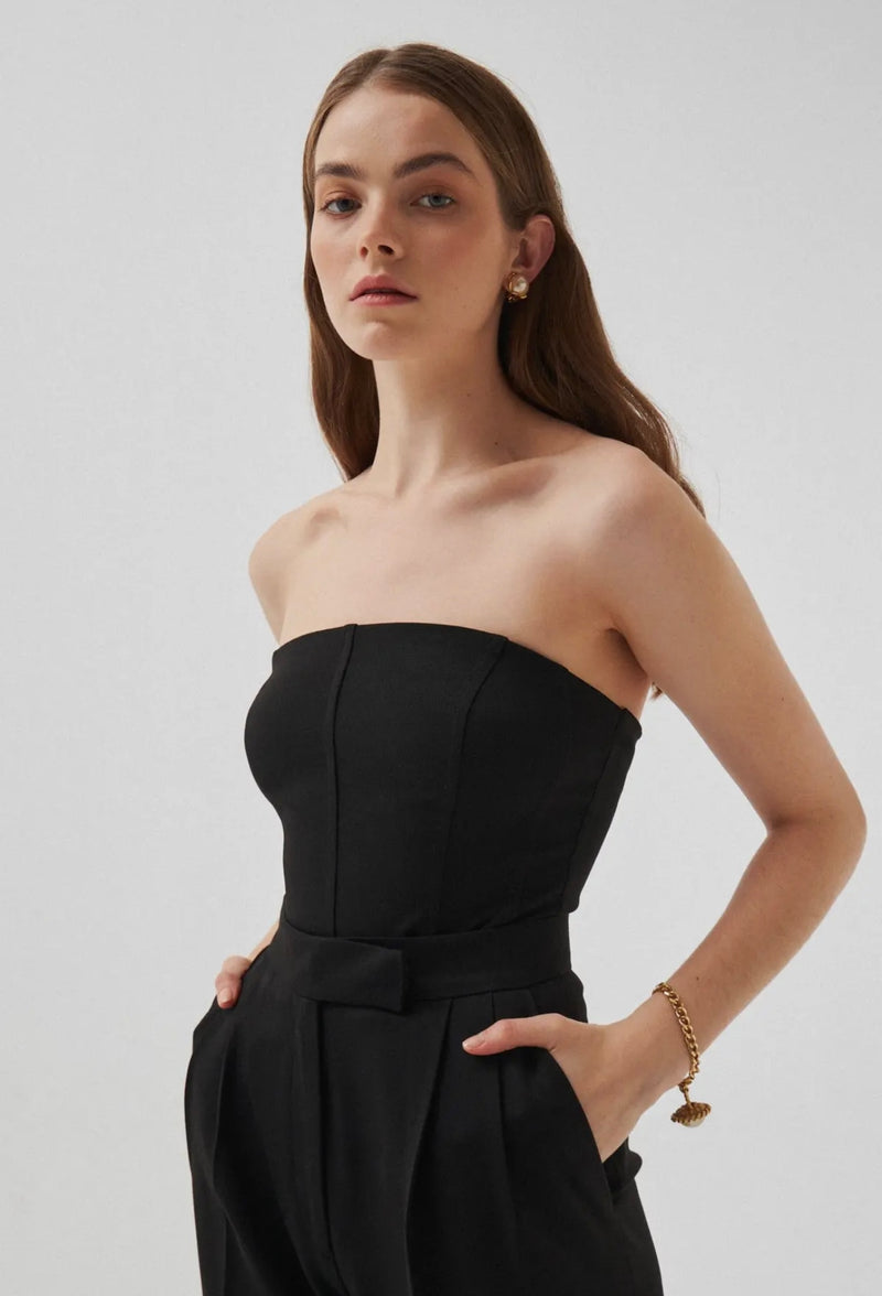 FLORA CORSET TOP BLACK