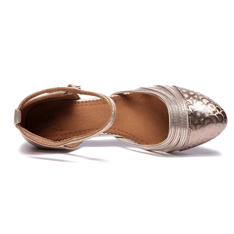 Women's Leatherette 3.5cm/5cm Heels Closed Toe Rubber Sole Ballroom Dance Shoes Modern Shoes