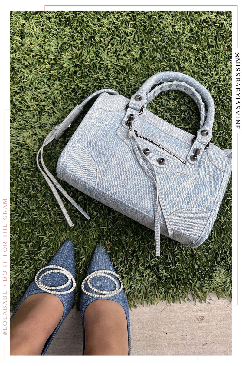 Valeria Slingback High Heel Pumps - Denim