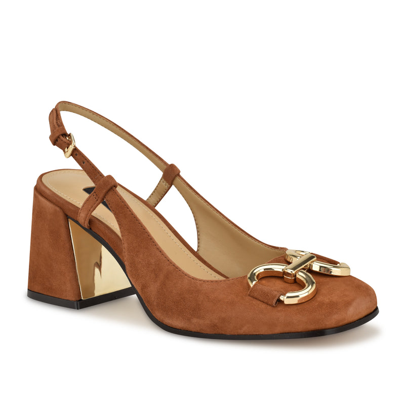 Cast Block Heel Slingback Pumps