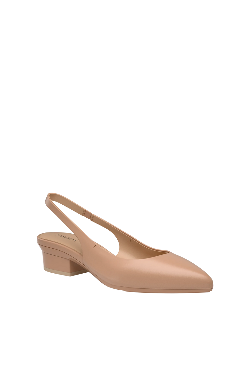 The Slingback - Latte Leather Flat - FINAL SALE