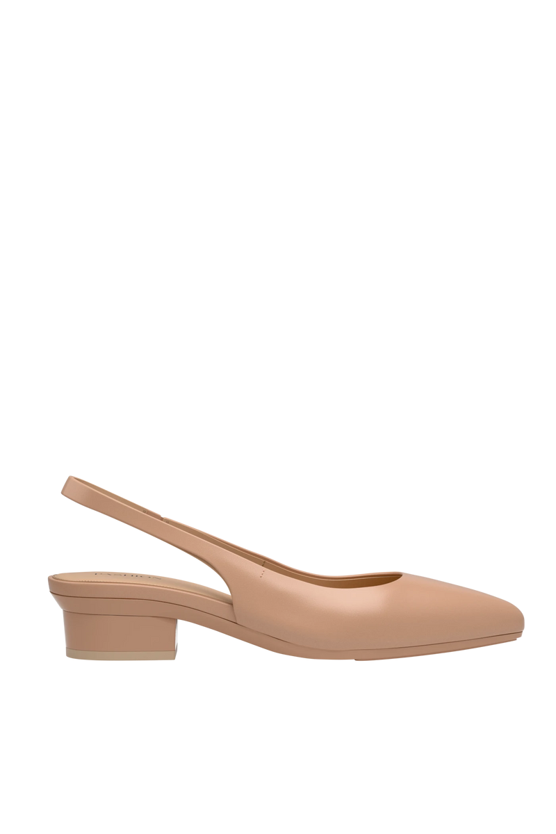 The Slingback - Latte Leather Flat - FINAL SALE