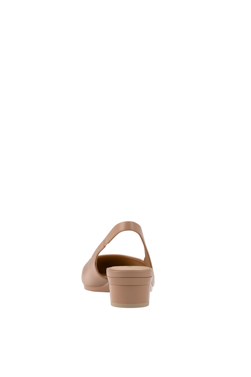 The Slingback - Latte Leather Flat - FINAL SALE