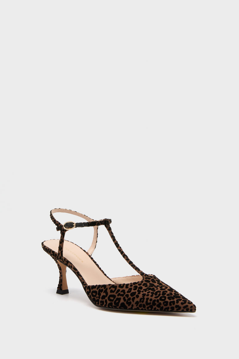 Leopard Velvet Margot Heels