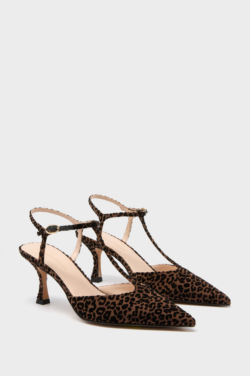 Leopard Velvet Margot Heels
