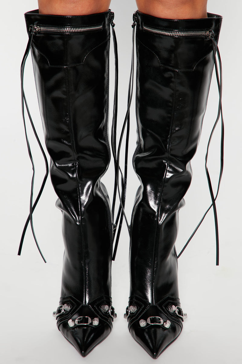Keep You Going Knee High Boots - Black