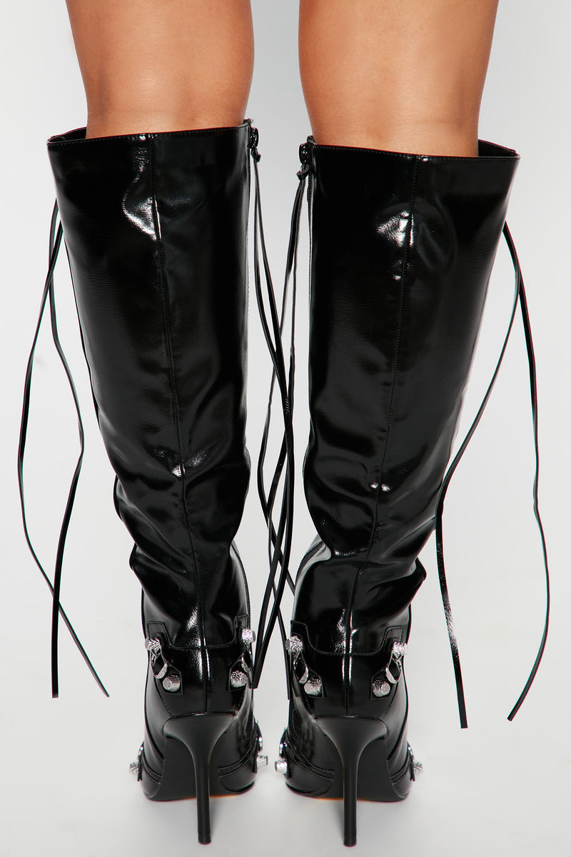 Keep You Going Knee High Boots - Black