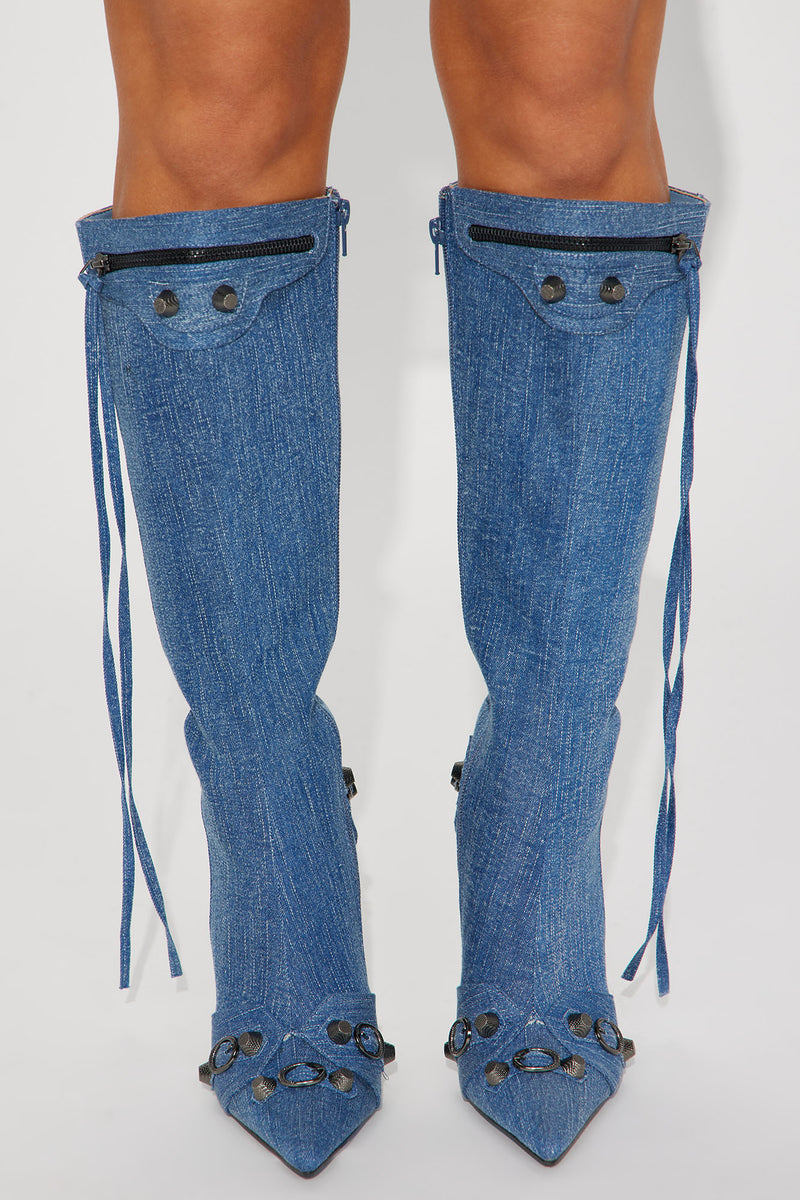 Weekend Exclusive Knee High Boots - Denim